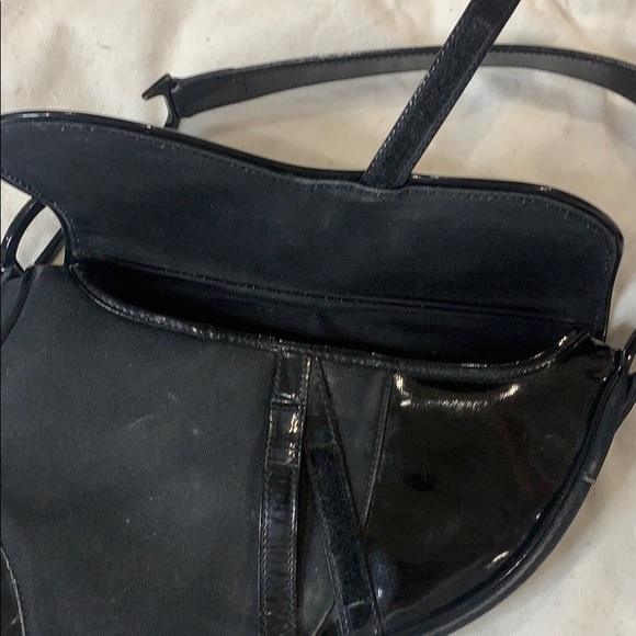 Christian Dior Canvas Patent Calfskin Saddle Bag - Picture 6 of 12